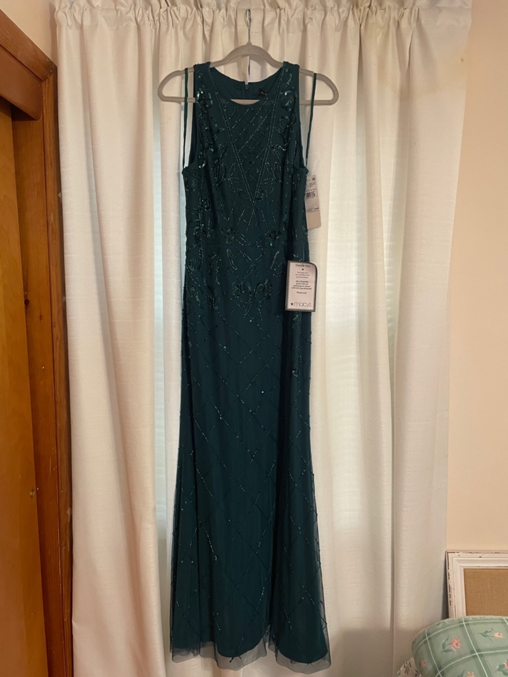 Papell Studio Gemgreen Beaded Sleeveless Long Dress - Deep Teal